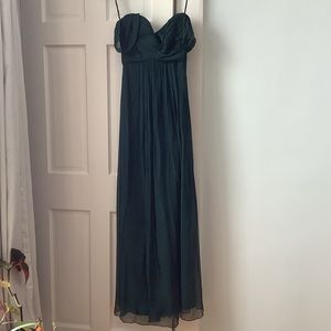 Amsale Dark Green Prom Dress